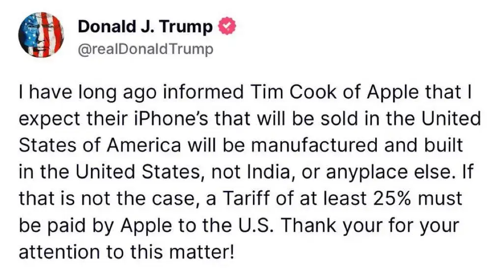 25% import tariff